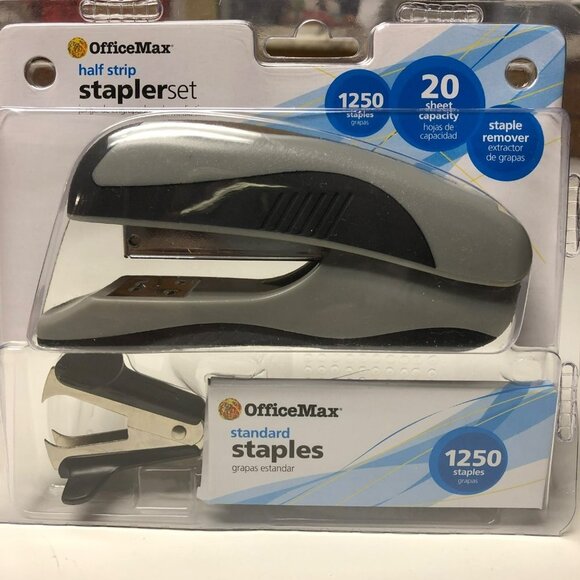 OFFICEMAX HALFSTRIP STAPLER SET‎ NEW WITH TAG - Picture 6 of 6